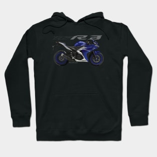 Yamaha R3 17 blue, sl Hoodie